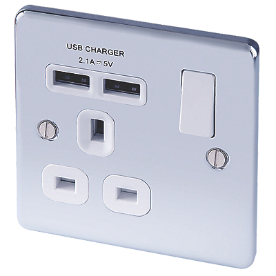 LAP 13A Switched Socket & USB Charger